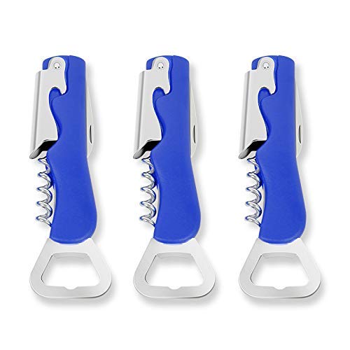 Premium Bartenders Corkscrew by Shanlan. A Professional 3-in-1 Bottle Opener With Foil Cutter for Wine and Beer. Stainless Steel and Hard Plastics [3 Packs] - Thumbnail 7