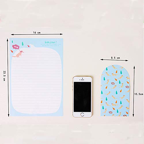 SCStyle Envelopes 3.54 Inches x3.34 Inches,30 Cute Lovely Kawaii Special Design Writing Stationery Writing Paper 9.25Inches x6.3 Inches and 15 Envelopes,Stationary Paper and Envelopes Set