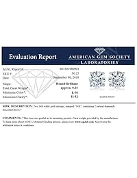 Pendientes de tuerca de diamante con certificado de 1 4 quilates de oro blanco de 14 quilates I1-I2 con tornillos traseros