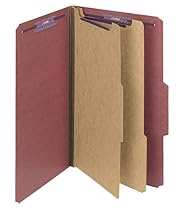 Smead Pressboard Classification File Folder with SafeSHIELD Fasteners, 2 Dividers, 2