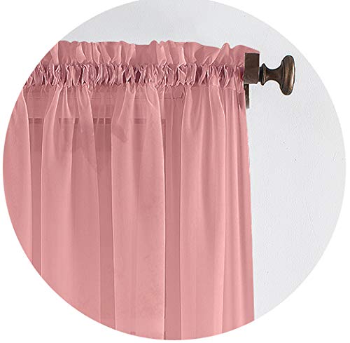 Megachest Woven Voile Slot Top Curtain 2 Panels (dusty rose, 78" wideX90 drop(W200cmXH228.5cm))