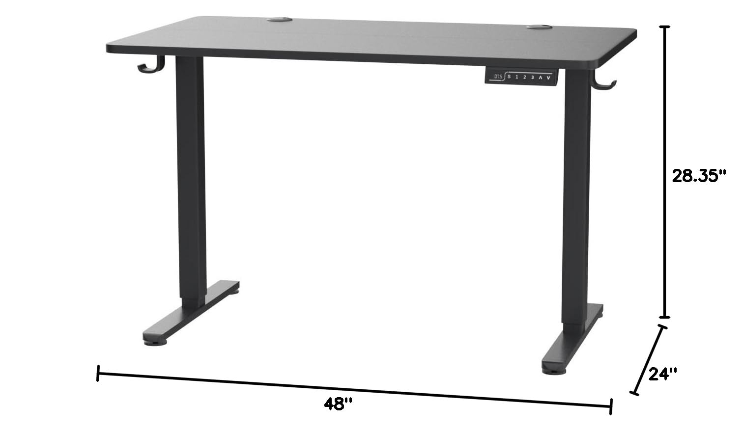 ErGear Height Adjustable Electric Standing Desk, 47.2 x 23.6 Inches Sit Stand up Desk, Memory Computer Home Office Desk with Two-Piece Desktop (Black)