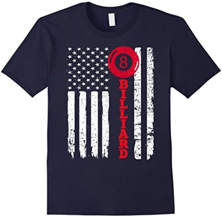 Mens Billiard Shirt: USA American Flag Sport Team | RY2543 Large Navy
