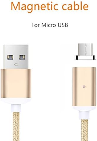Tomsmoo 4th Generation Micro USB Magnetic Charging and Data Transfer Cable ,for Android Samsung S7 Xiaomi5A (3.3ft 2.1A Gold)