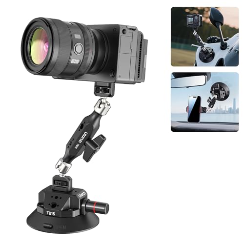 ULANZI TB15 Suction Cup Camera Mount, Heavy Duty Car Suction Camera Mount Magic Arm with 360° Rotation, 1/4" & 3/8" Thread Compatible with DJI OSMO Pocket 3/OSMO 360/Insta 360 x5 DSLR Car Boat Wall