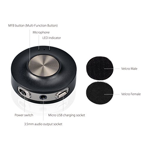 Avantree V4.1 Bluetooth Receiver Car Kit AUX Adapter with Mic & USB Charger, Wireless Handsfree