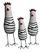 Greencherry Wood Cute Chicken Chook Carving Figurines for Home Decor Pack of 3 Pcs