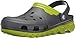 Crocs Unisex Duet Max Clog, Graphite/Volt Green, 11 M US Men / 13 M US Women