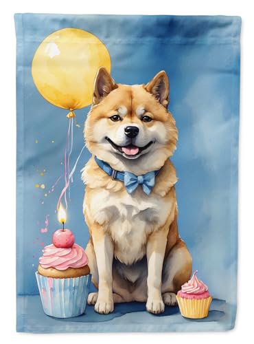 Caroline's Treasures Akita Happy Birthday Garden Flag Mailbox Flag Decorative Y…