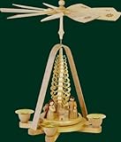 German Christmas Pyramid with Holy Family Nativity Scene Handcrafted in Germany