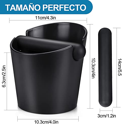 SKM-MX Caja para café,Caja de golpe,Caja de café de 4,4 pulgadas,Con palanca de golpeo duradera y almohadilla de martillo de polvo, Cubo para el café,Disfrute de un café fresco y molido (2 Piezas)