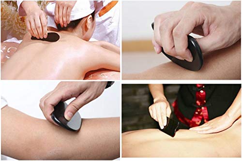 EQLEF® Natural Water Buffalo Horn Scraping Massage Tool Board (five pcs set - black) - Image 4