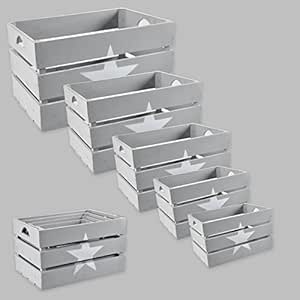 cajón-estantería Caja de madera con estrella decorativa caja ...