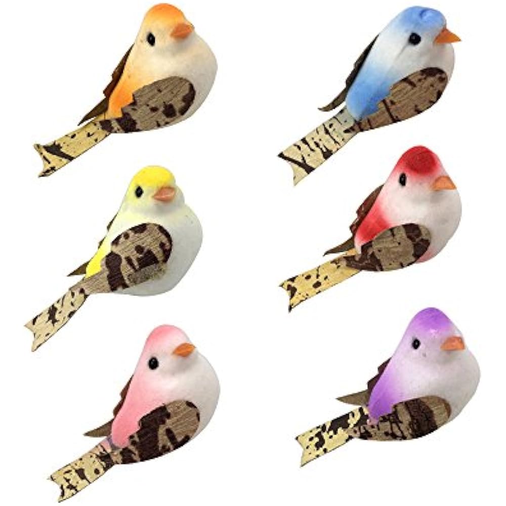 Artificial Small Fake Decorative Foam Birds For Crafts Garden, 24PCS By