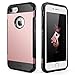 iPhone 7 Case, Shockproof Slim Anti-Scratch Protective Kit with Heavy Duty Dual layer Rugged Case Non-slip Grip Cover for iPhone 7 (Rose Gold)