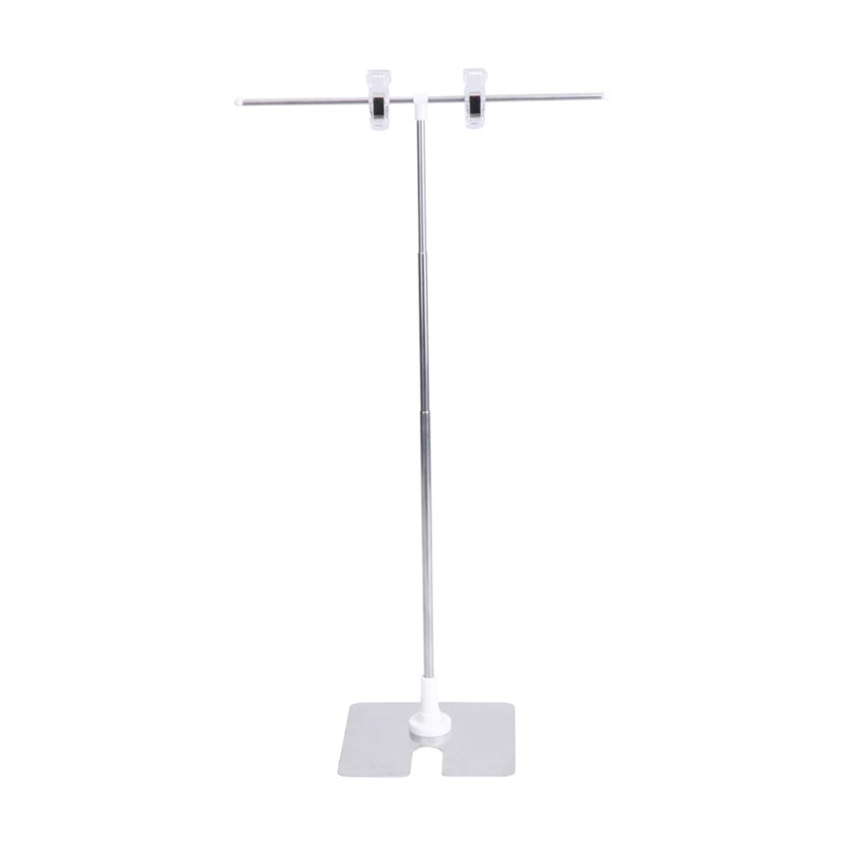 Toyvian Adjustable Telescopic T-Shaped Poster Stand Display Rack for Store Supermarket Dual-Sided Advertising Sign Holder with Non-Slip Frosted Surface