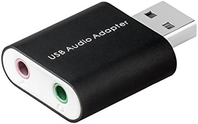 USB Audio Adapter, LineYDI Stereo USB Extenernal Sound Card with 3.5mm MIC and Headphone Speaker Jack for Windows/Mac/ Linux (7.1 Channel, Black-Smooth)