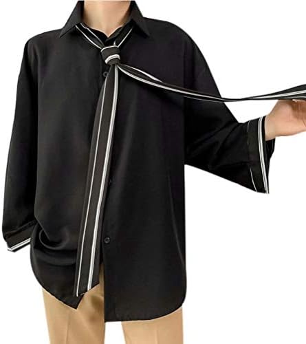 Amazon Japhot メンズ シャツ 七分袖 ネクタイ付き 夏服 薄手 開襟シャツ アウター ワイシャツ トップス 通気 快適 柔らかい 韓国ファッション ゆったり カジュアル おしゃれ シャツ 通販