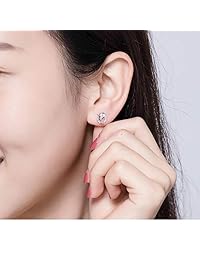 Presentski Unicorn CZ Stud Earrings 925 Sterling Silver Love Heart Cute Animal Hypoallergenic Piercing Earrings Studs for Kids Girls Women