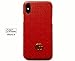 Luxury Monogram - iphone X/10 case Leather texture&scent handcrafted art stylish organic genderless. Protective case Anti scratch Drop protection Shock Proof. (Red)