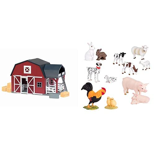 Terra by Battat – Wooden Animal Barn – Toy Barn Farm Toys Playset
