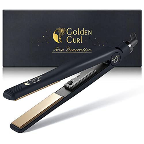 Golden Curl Professional Hair Straightener – 5 Years of Tranquility – 2 in 1 Hair Straightener and Curler – Hair Straightener for Straightening and Curling (Gold)