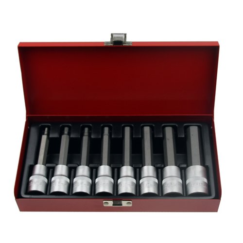 Set di chiavi a bussola XZN multi-dente con bit 1/2, 10 pezzi, M4, M5, M6, M8, M9, M10, M12, M14, M16, M18