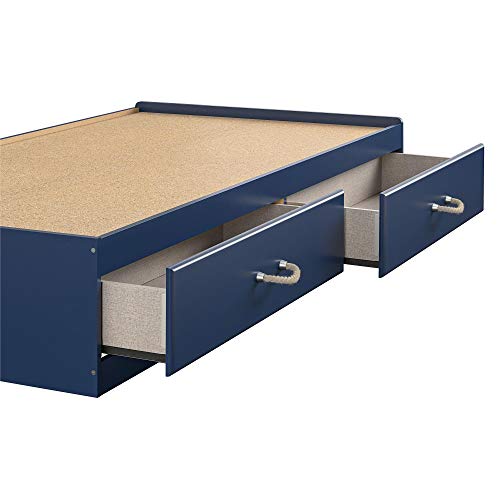 Little Seeds Sierra Ridge Mesa Twin Bed with Storage, Blue Beachfront