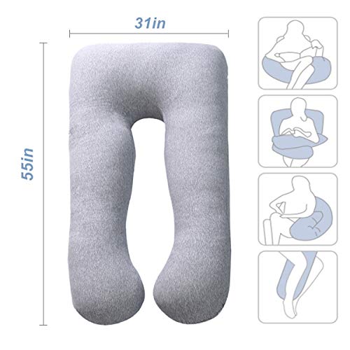 MOON PINE Pregnancy Pillow, U Shape Full Body Pillow for Maternity