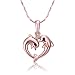 Fashion Charm Women Rose Gold Pendant Zircon Necklace (Dolphin)