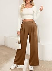 EVALESS Women's Wide Leg Pants with Pockets High