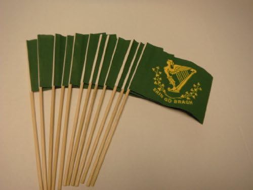 Lot of -12- 4x6 Inch Erin Go Bragh Irish Ireland St Patricks Day Hand Held Stick Flags