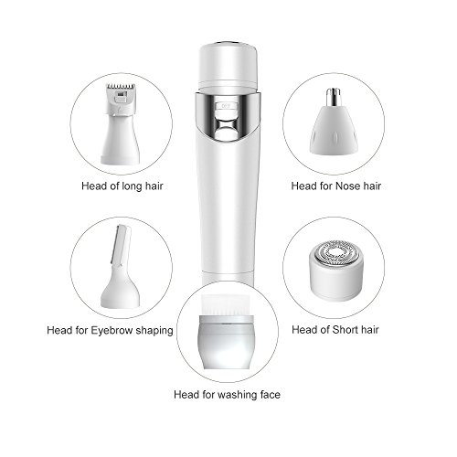 Womens Face Razors,LKE Women's Shave & Hair Removal 5 function in 1 painless electric shaving kits for women body hair Skin Care tools accessories