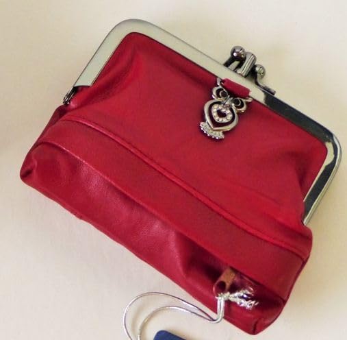 Equilibrium Leather Diamante Owl Purse (Red)