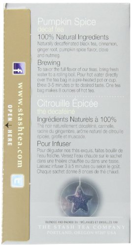 Stash Tea Decaf Pumpkin Spice Tea 18 Count Tea Bags in Foil (Pack of 6) Individual Decaffeinated Bla - //coolthings.us