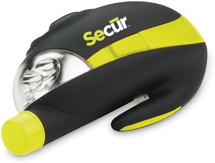 Secur 4 in 1 compact auto emergency escape tool - Pin window breaker, Seatbelt razor cutter, High power 3 LED 2 modes flashlight, Multi-function all in one car necessity by Secur