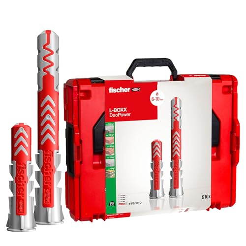 fischer L-Boxx 102 DuoPower, 910-teiliges Dübelset, 6-10 mm Durchmesser, 30-65 mm Länge, für Profis und Heimwerker, universeller Einsatz - optimal für
