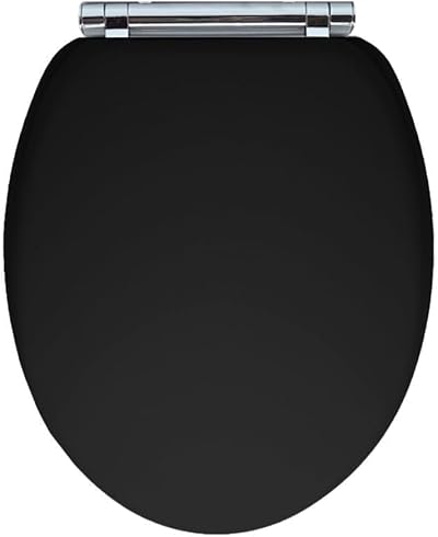 AQUALONA Luxury Soft Touch Slow Close Toilet Seat Black 41x35 cm