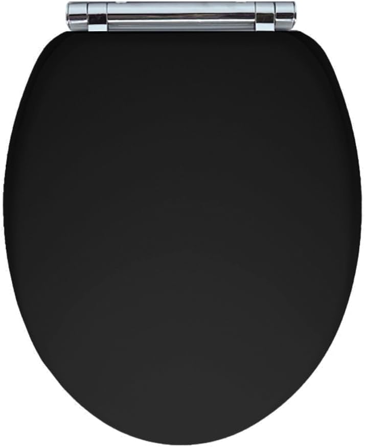 AQUALONA Luxury Soft Touch Slow Close Toilet Seat Black 41x35 cm