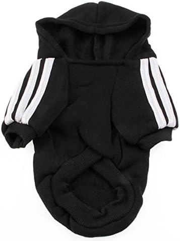 Winter Cute Warm Casual Coat Jacket Adidog Pet Clothes Hoodie Clothing Comfortable Cotton Blend (XL, Black)