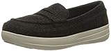 FitFlop Women's F-Sporty Penny Loafers Flat, Black, 6 M US