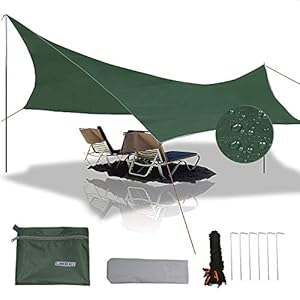 Slanke Camping Tarp, Hangmat Regen Vliegtentui Outdoor Tent Tarp Waterdichte UV Bescherming Luifel Tent Tarp Shelter…