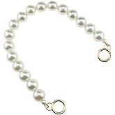 HAHIYO Imitation Pearl Bead Purse Chain Strap White Extender Length 15.7 inches Gold Clasp Diameter 0.79 inches 1 Pack for LV Shoulder Purse Handbag Clutch Replacement Strap Accessories Decoration
