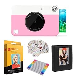 Kodak Printomatic Instant Camera (Pink) Gift Bundle