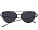 MERRY'S Fashion Metal Frame Flat Mirrored Lens Sunglasses Cat Eye For Women UV400 S7882 (Black, 56)