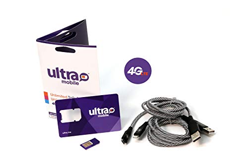 Ultra Mobile SIM Card Starter Kit with No Contract- GSM (T-Mobile) 4G LTE - Fits All Cell Phones (Standard, Micro, Nano) - Choose Your Plan on a Monthly Basis with 3ft Lightning and Micro USB Cable - Thumbnail 6