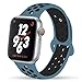 YC YANCH Greatou Compatible for Apple Watch Band 38mm/40mm,Silicone Sport Band Replacement Wrist Strap Compatible for iWatch Apple Watch Series 4/3/2/1,Nike+,Sport,Edition,S/M,Celestial Teal Black