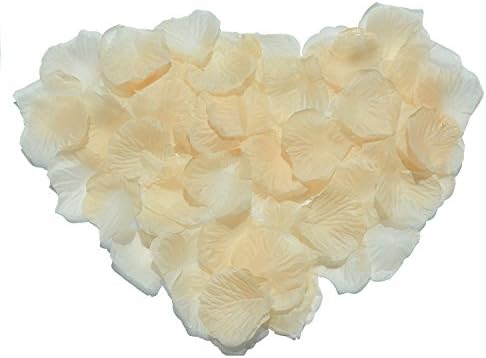 eShion 2000pcs Silk Flower Rose Petals Artificial Flowers for Romantic Wedding Party Decorations(Champagne)
