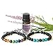 2 Adjustable Aromatherapy Bracelet Diffusers Gift Set (Lava Stones with Chakra Bracelet & Turquoise Bracelet) with10ml Lavender Essential Oil - Yoga Bracelet