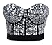 Charmian Women's Punk Rhinestone Push Up Bra Clubwear Party Bustier Crop Top